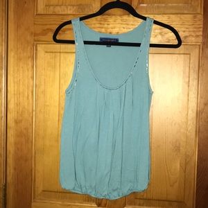 Teal drape tank shirt